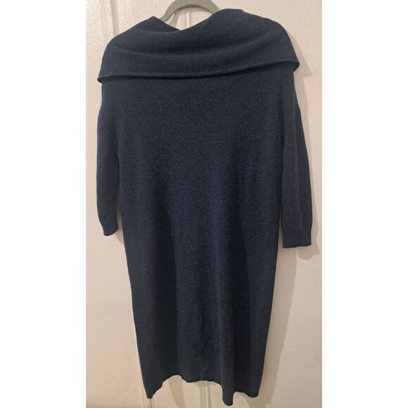 Fabiana filippi women small ITALIAN SILK CASHMERE cowl neck sweater dress blue - Picture 2 of 6